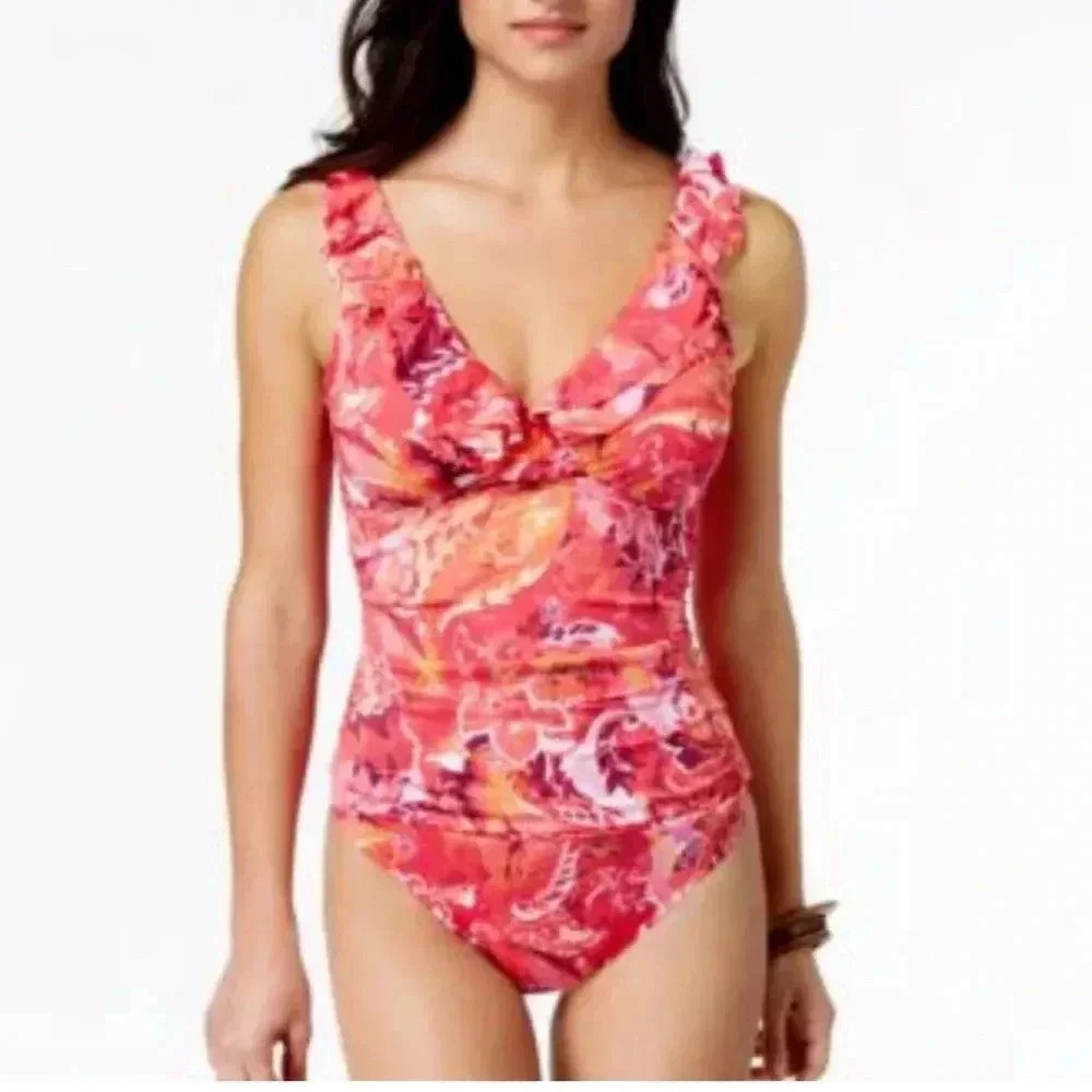 Ralph Lauren Floral One Piece Swimsuit Plus 18W